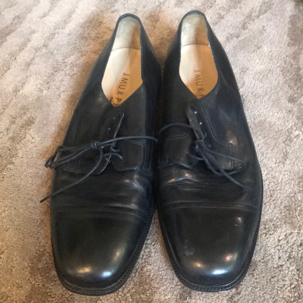 J Murphy dress shoes black leather.